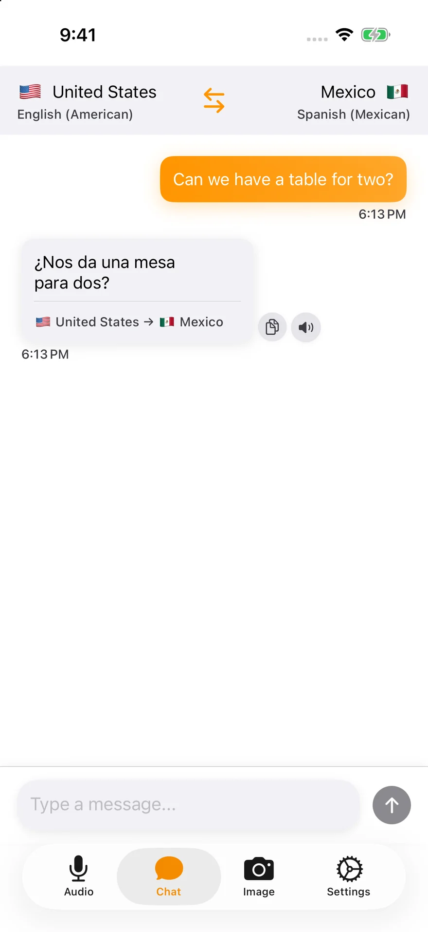 Spek text translation with a successful message translation